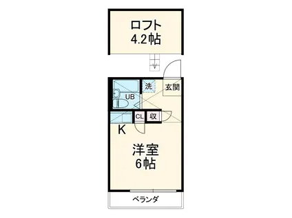 アメニティ花の木Ⅰ(ワンルーム/2階)の間取り写真