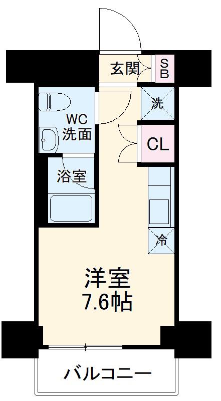 クラリッサ横浜フロード(ワンルーム/2階)の間取り写真