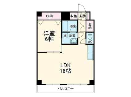 アパートメントウィステリア(1LDK/5階)の間取り写真