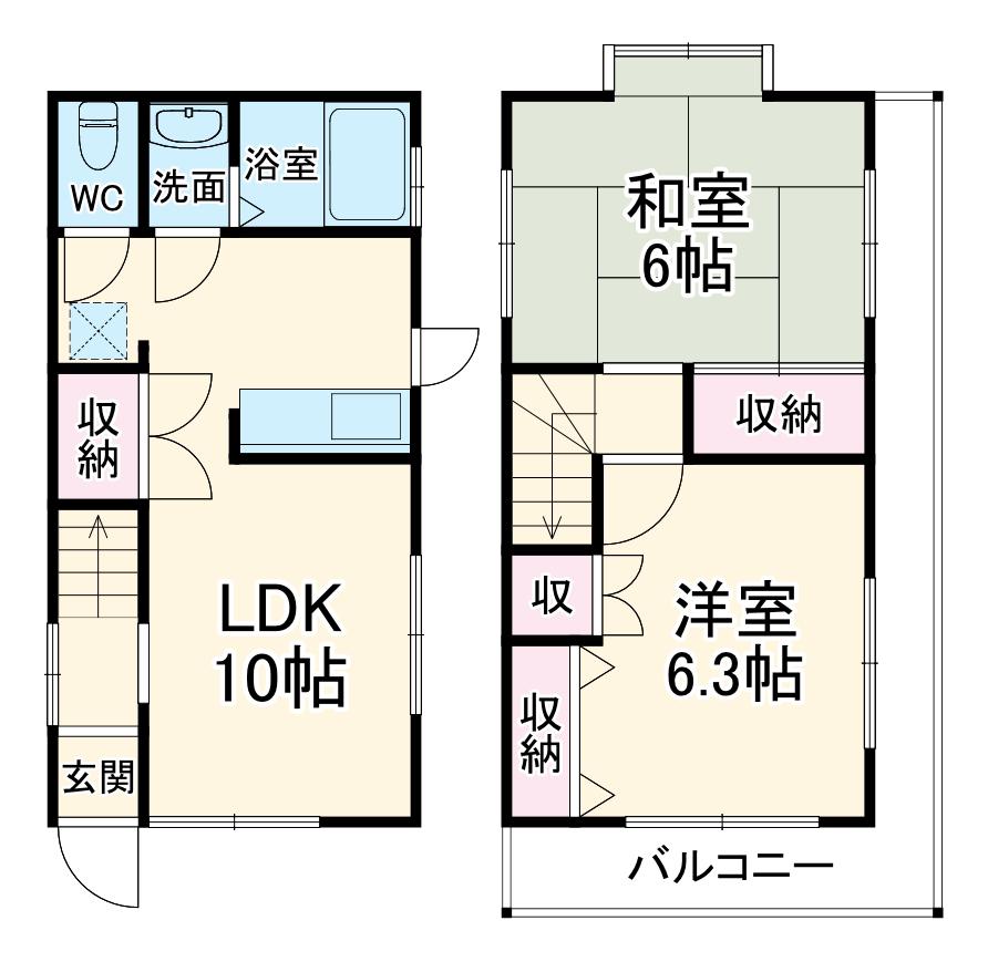京浜東北・根岸線 南浦和駅 徒歩12分 3階建 築31年(2LDK)の間取り写真