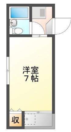 エトワール若葉(1K/2階)の間取り写真