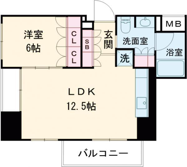 サンクタスガーデン砧(1LDK/4階)の間取り写真