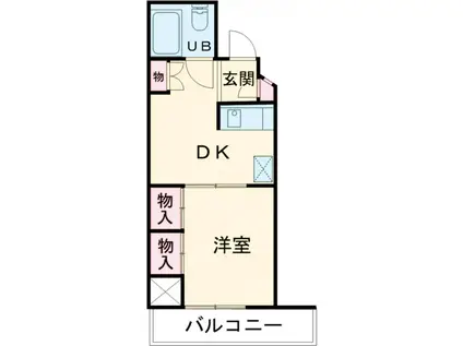 駅前通ハイツ(1DK/3階)の間取り写真