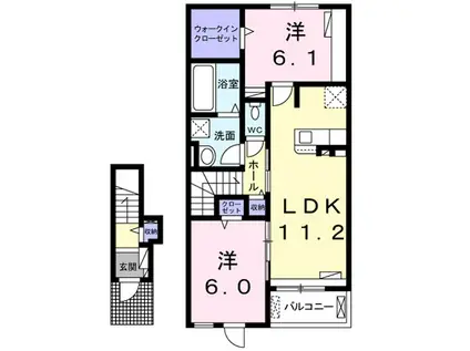 プラーンドルⅦ(2LDK/2階)の間取り写真