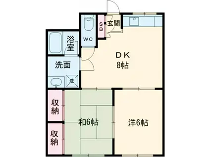 アメニティハイツ93(2DK/1階)の間取り写真