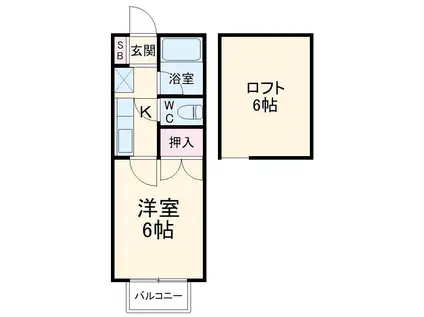クラシカル吉住(1K/2階)の間取り写真