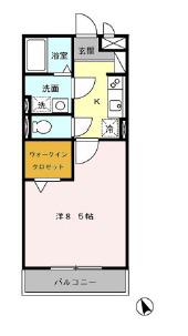 コンフォールK(1K/3階)の間取り写真