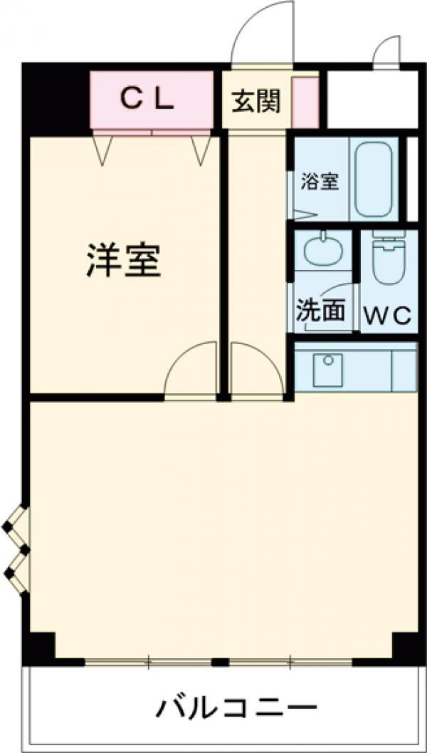 銀河ビル(1LDK/4階)の間取り写真