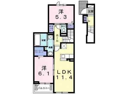 NOVA 2(2LDK/2階)の間取り写真