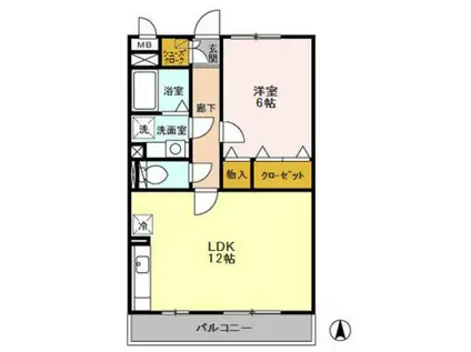 ラ・フォンテヴェルデ(1LDK/3階)の間取り写真
