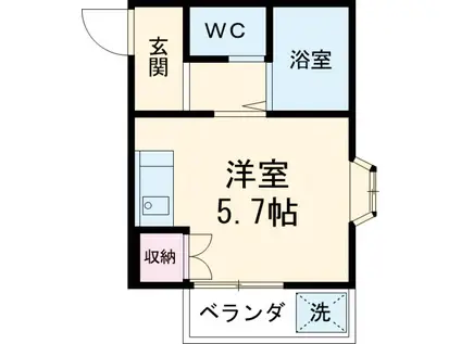 クレアールマンション(1K/2階)の間取り写真