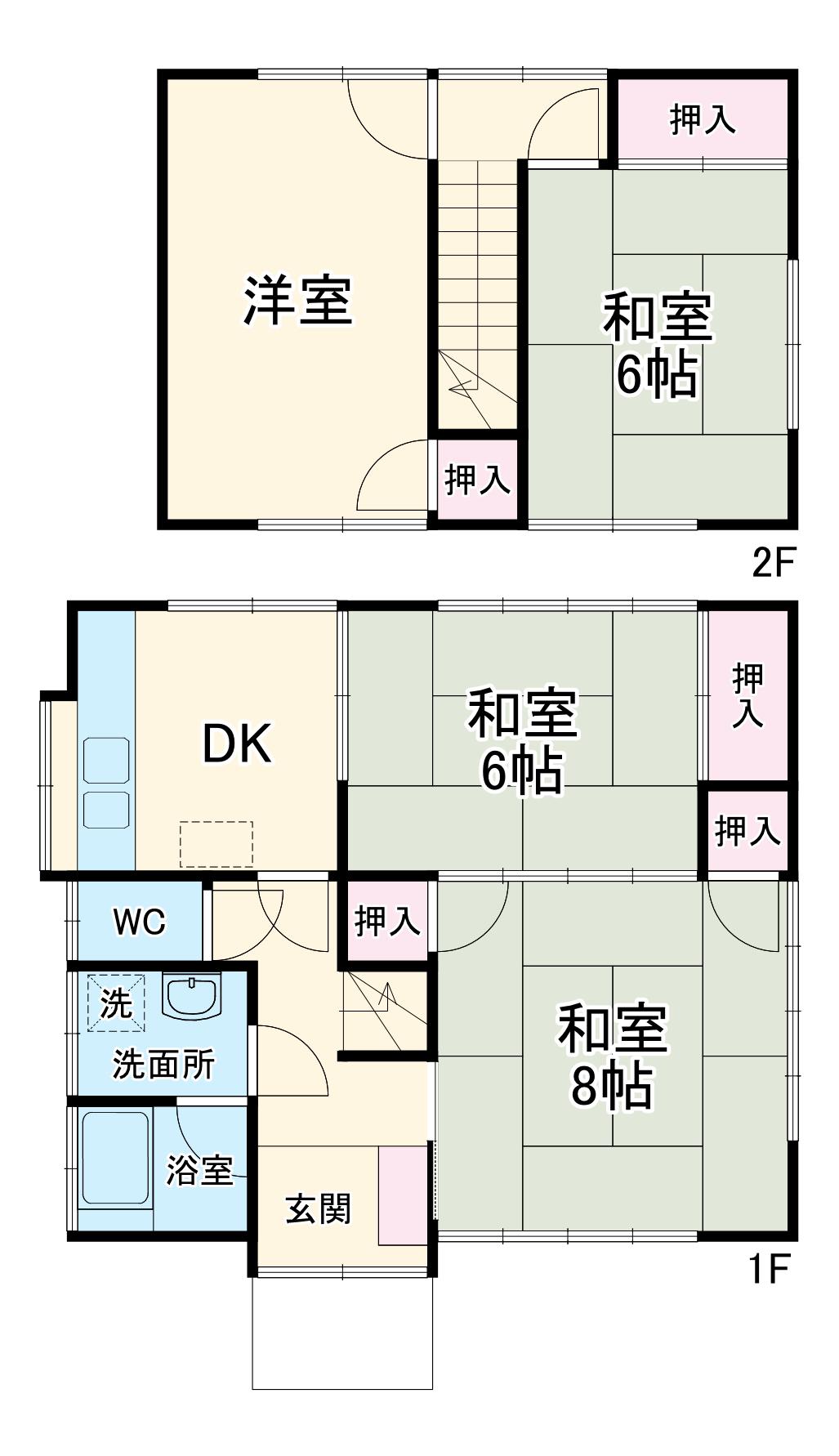 東北本線 蓮田駅 徒歩35分 2階建 築42年(4DK)の間取り写真