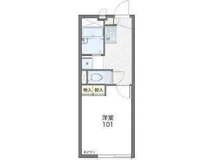 レオパレスDAIKATU Y(1K/2階)の間取り写真