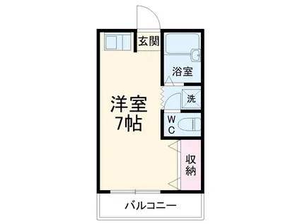 クレール南浦和(ワンルーム/3階)の間取り写真