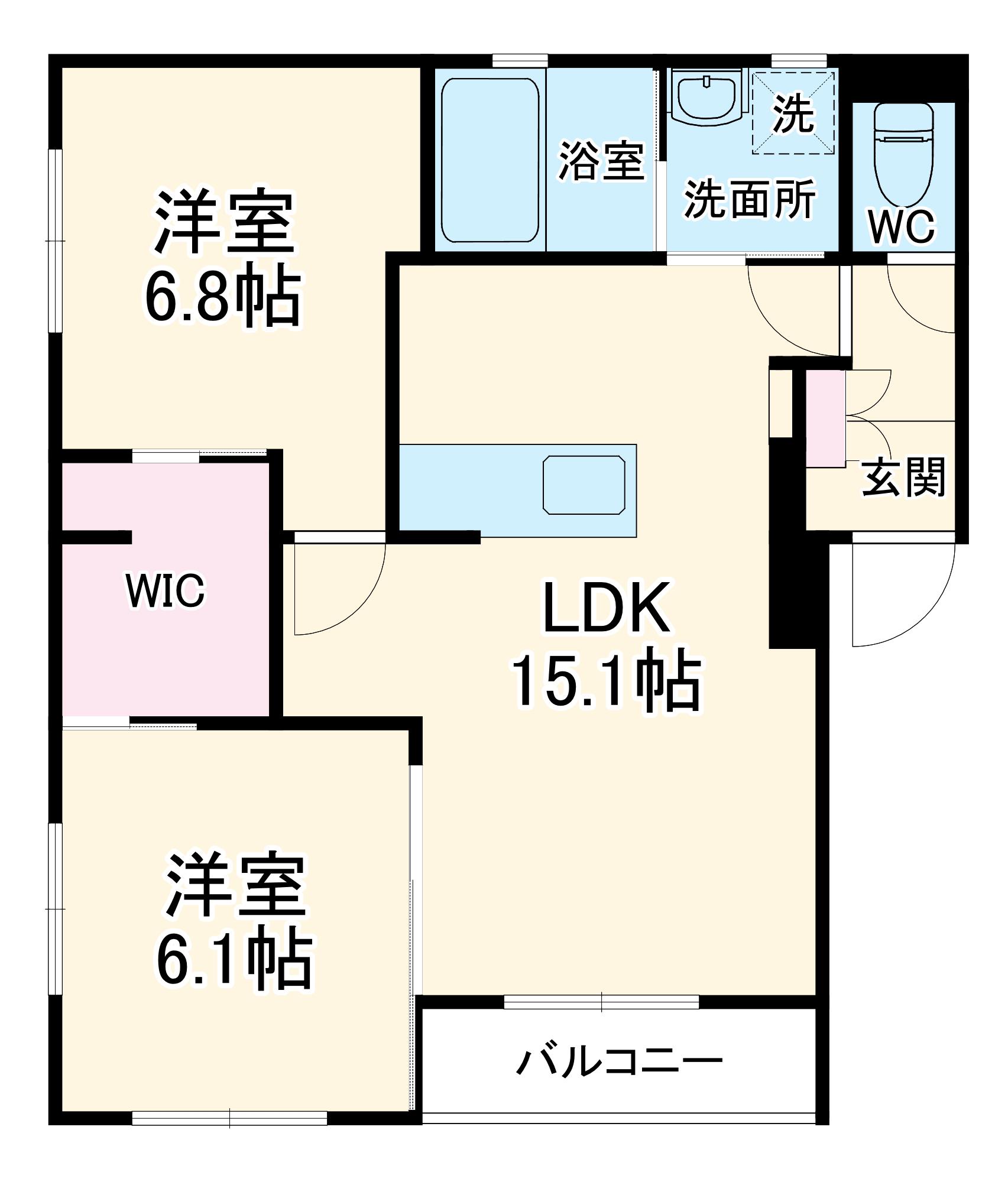 DAIJUゆう(2LDK/3階)の間取り写真