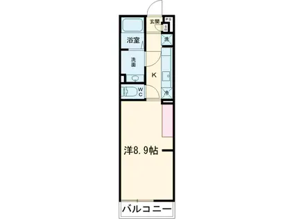 リブリ・ルミエール世田谷(1K/2階)の間取り写真