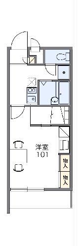 レオパレスラフォンテ大井手(1K/1階)の間取り写真