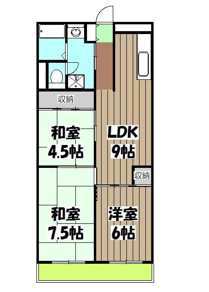 山崎ビル(3LDK/4階)の間取り写真