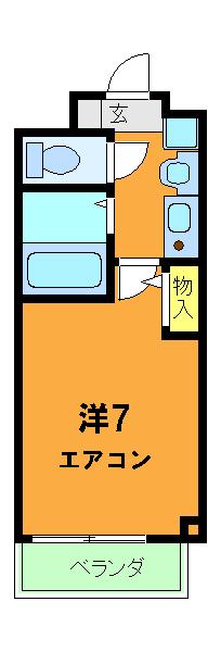 KDXレジデンス西院(1K/2階)の間取り写真
