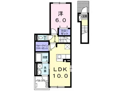 グランテラス Ⅱ(1LDK/2階)の間取り写真