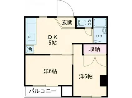 サンライズコーポ町田(2DK/1階)の間取り写真