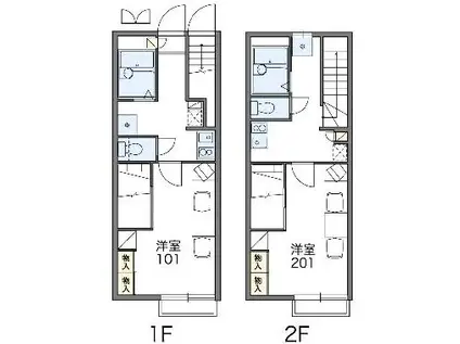 レオパレス大東町(1K/1階)の間取り写真