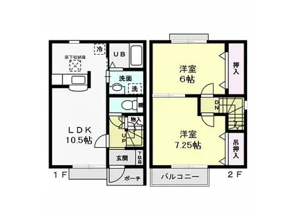 プレジールB(2LDK)の間取り写真