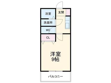 あさひレジデンス上中居Ⅱ(1K/3階)の間取り写真