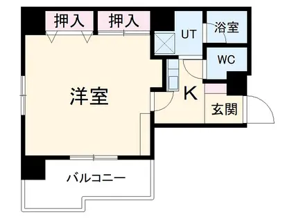 アーバンフィールⅠ(1K/8階)の間取り写真