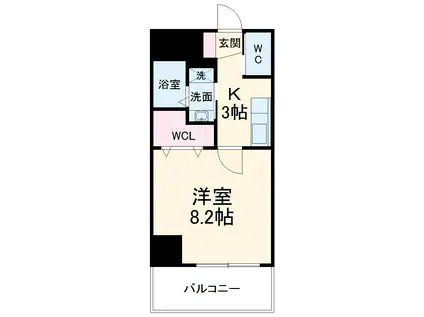 CERES志賀本通(1K/2階)の間取り写真