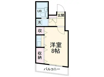 ロイヤルヒルズ丘上(ワンルーム/3階)の間取り写真