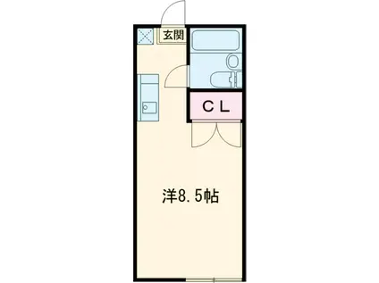 ウイローアパートメントハウス(ワンルーム/1階)の間取り写真