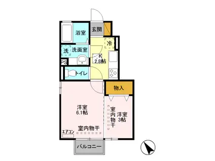 ヴェールクレール B(2K/1階)の間取り写真