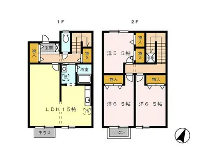 リースランドサンフラワー　D棟(3LDK)の間取り写真