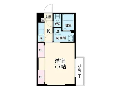 リブリ・南浦和(1K/1階)の間取り写真