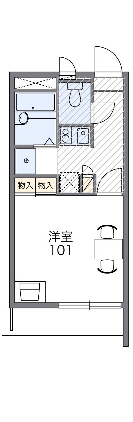 レオパレスジュネス前橋(1K/2階)の間取り写真