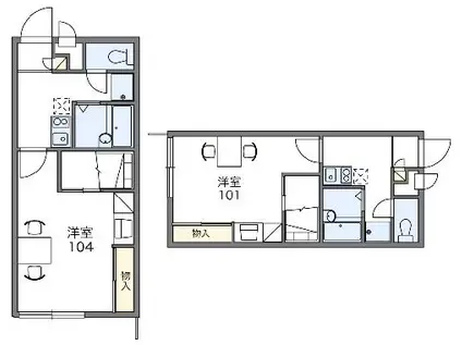 レオパレス尾関(1K/2階)の間取り写真
