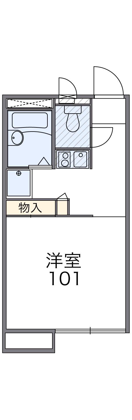 レオパレスクォーレ(1K/1階)の間取り写真