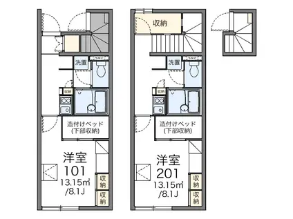 レオパレスフィオーレ(1K/1階)の間取り写真