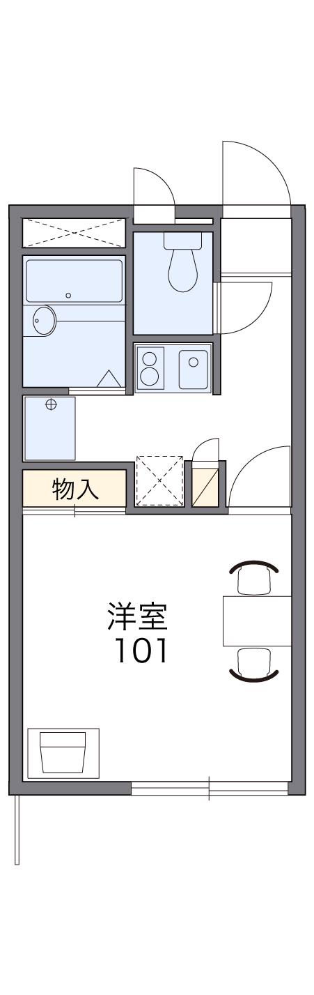 レオパレスクオーレⅡ(1K/2階)の間取り写真