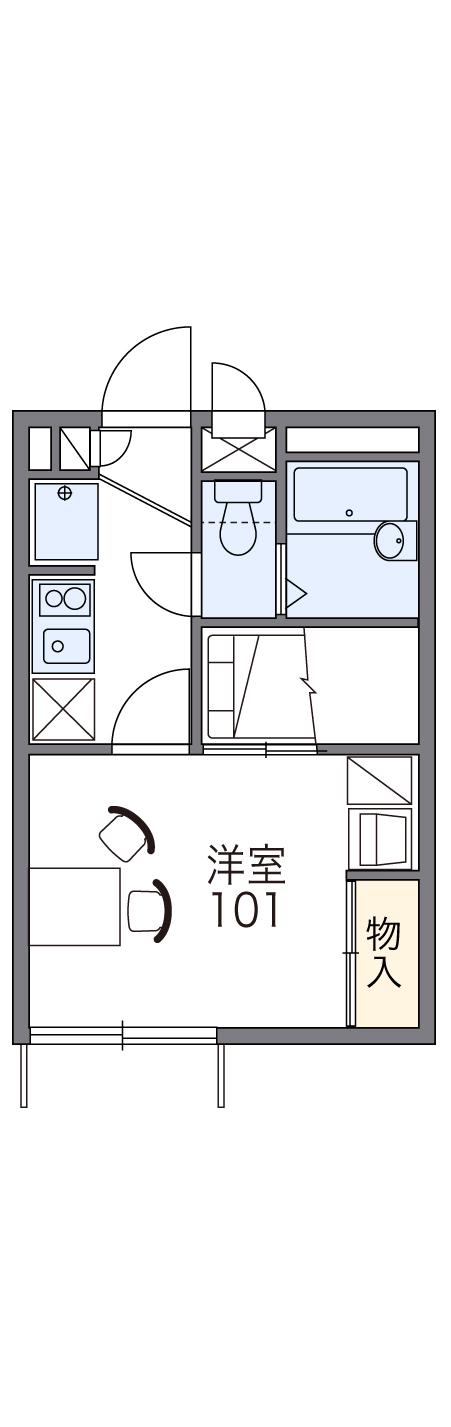 レオパレスタキオン(1K/2階)の間取り写真