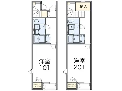レオネクストクラルテ(1K/1階)の間取り写真