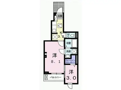 東北本線 新白岡駅 徒歩5分 3階建 築5年(1SK/1階)の間取り写真