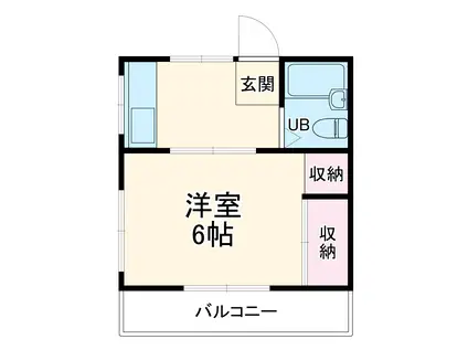 秋山ハウス(1K/2階)の間取り写真
