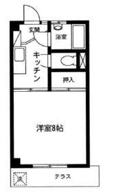 けやきコーポ(1K/1階)の間取り写真