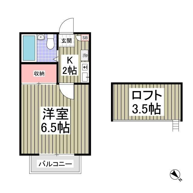 リブレス新河岸Ⅲ(1K/1階)の間取り写真