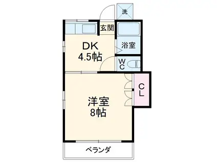 第2秀芳荘(1DK/1階)の間取り写真