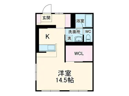 コーポラスサンライズ(ワンルーム/2階)の間取り写真