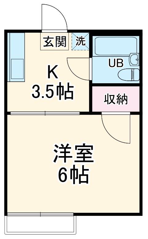 コーポみさき(1K/2階)の間取り写真