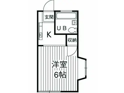 パレ玉川学園(ワンルーム/2階)の間取り写真